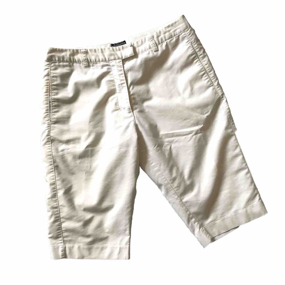 Adidas Shorts Women 10 Bermuda Golf White Stretch Lined Zip Pockets VTG Y2k 00s